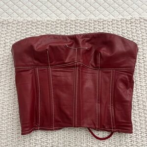 Red Leather Corset Top